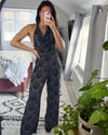 Sparkly Art Deco halter neck top, wide leg trousers and matching scrunchie