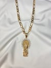 Diamond Crown Virgin Mary (M) Pendant Necklace 