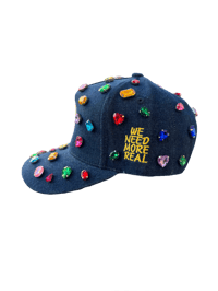 Image 2 of custom denim gem SnapBack 