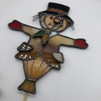 Image 2 of Stained Glass Scarecrow Plant Stake 