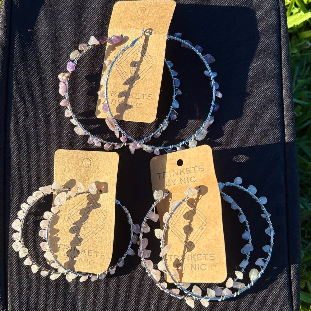 Image of crystal hoop earrings