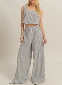 Image 3 of striped pants set