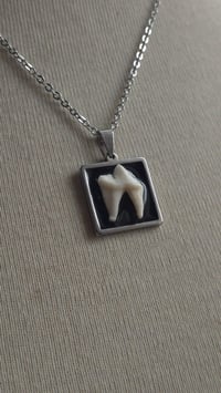 Image 2 of Fox tooth square necklace