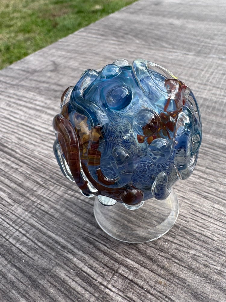 Image of Blue and Copper Textured planet