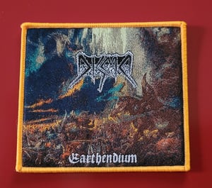 Image of DISMA - EARTHENDIUM 4" PATCH - ORANGE BORDER