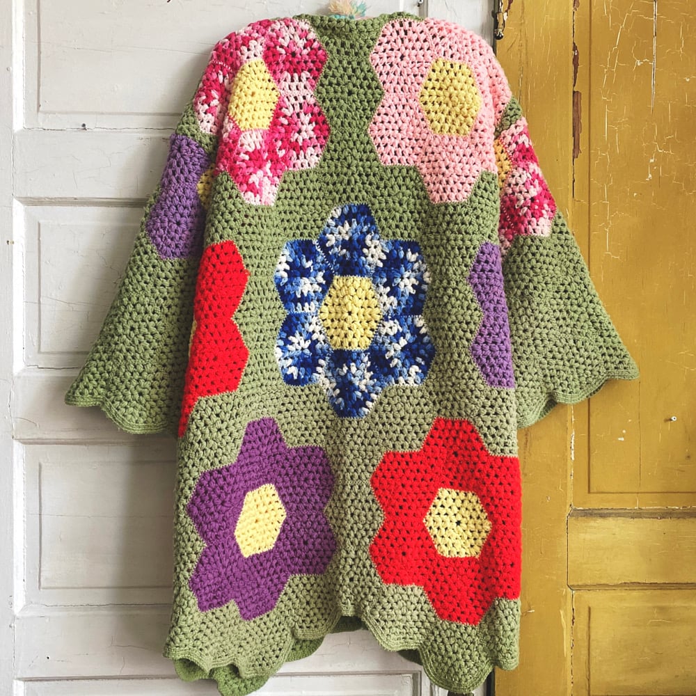Image of Sage Flower Garden Granny Sweater