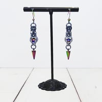 Image 3 of Rainbow Metallic Pendulum Earrings