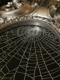 Image 2 of Large Silver Oval Ornate Framed Web 