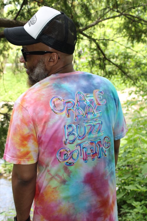 Image of CB Bubble logo tie-dye tee