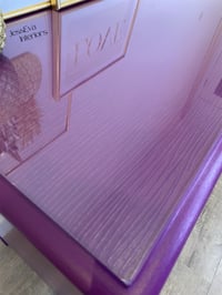 Image 8 of Vintage Harris Lebus CHEST OF DRAWERS painted in bright purple with glass top