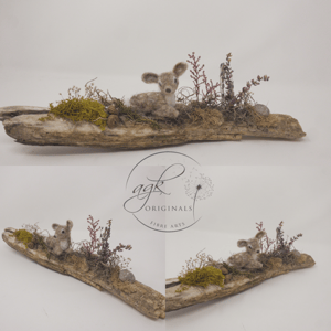 Image of Needle felted driftwood sculpture