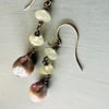 Baroque Pearl And Prenite Earrings