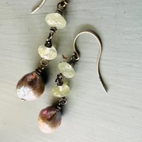 Image 1 of Baroque Pearl And Prenite Earrings