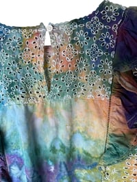 Image 8 of ♻️ UPCYCLED XXL Eyelet Pinafore Top in Earthy Rainbow Watercolor Ice Dye