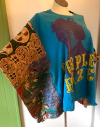 Image 3 of Upcycled “Jimi Hendrix: Purple Haze” vintage quilt poncho