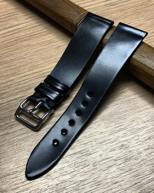 Image of  Black Japanese Shell Cordovan Unlined Watch Strap  