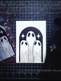 GHOST TRIO 5x7” Block Print