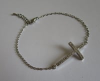 Image 1 of Meghan Markle Duchess of Sussex Inspired Crystal Cross Bracelet Christening Gift