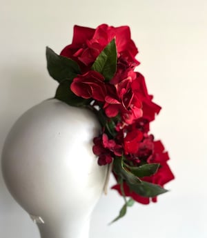 Image of Red flowers headpiece