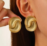 Image 9 of LARGE SPIRAL STUD EARRINGS 