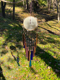 Image 2 of Tambourine Stained Glass Chimes -Multicolored 