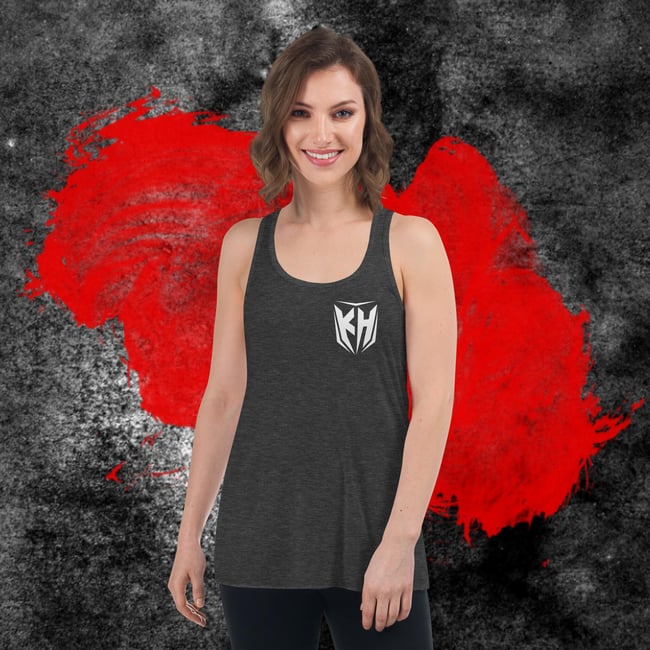 KH Logo White Flowy Racerback Tank