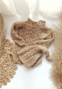 Image 1 of Knitted baby set for photoshoot | 0-3 months |  beige tones