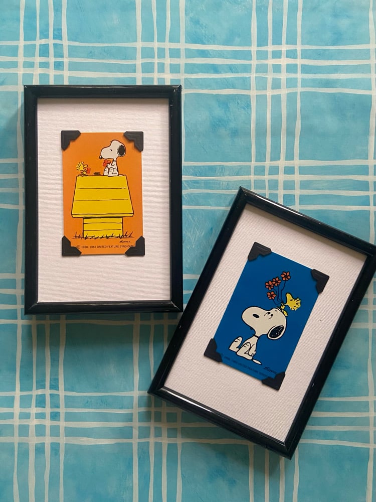 Peanuts c1965, framed individual card | Lorna Kyle