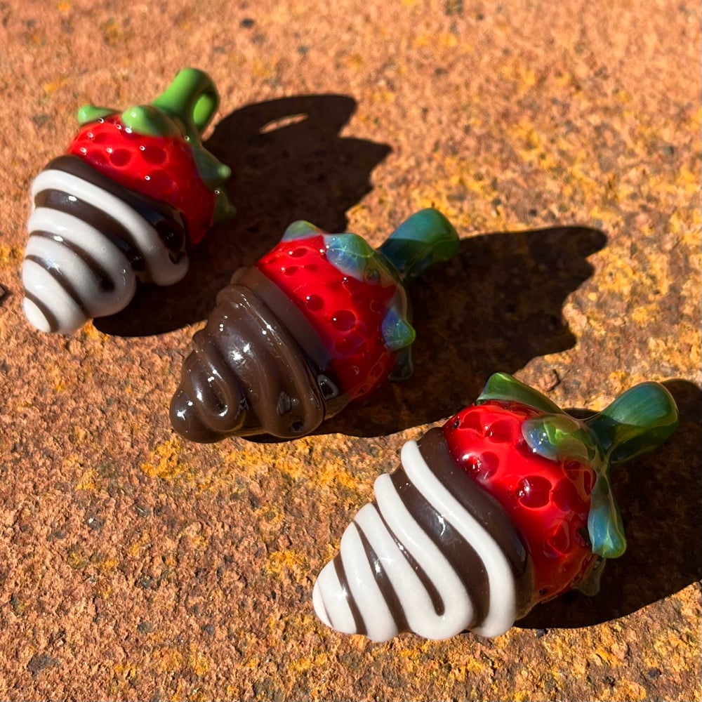 Chocolate covered strawberry pendant 