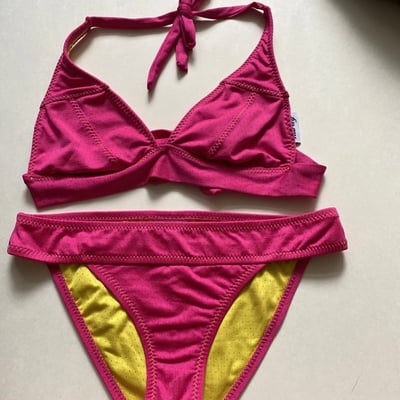 Image of Hurley 2 piece bikini Pink And Yellow Size  Small