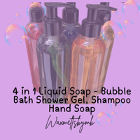 4 in 1 Liquid Soap - Bubble Bath Shower Gel, Shampoo Hand Soap