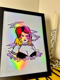 Image 5 of Framed Holographic Print - Mullet Babe