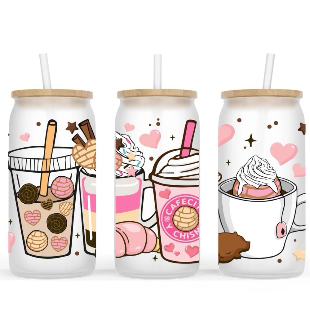 Image of Cafecito Drinks Glass Cup🥤💖