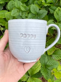 Image 1 of Debossed ‘POPPY’ with HEART Mug