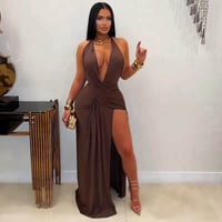 Image 2 of Celina maxi dress (Brown)