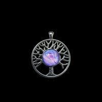 Image 2 of Tree of Life- Acrylic Pour Paint Pendant