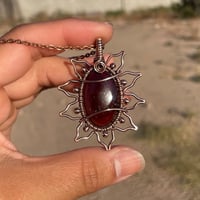 Image 3 of Red Garnet Sun/Flower Pendant 🌻❤️‍🔥