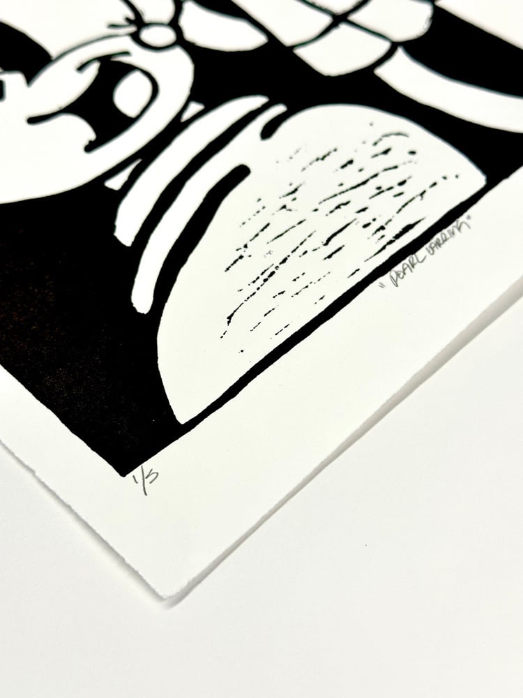 Image of Pearl Earring : Relief Print.