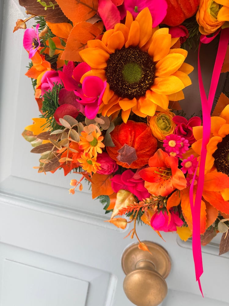 Image of 45cm Pink Sunflower Autumn 