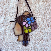 Image 2 of Lady in Bloom Stained Glass Portrait