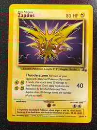 Image 1 of Zapdos (30) - Fossil Unlimited - Moderately Played