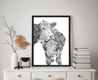 Image 1 of Hereford Cow A3 Print