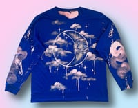 Image 1 of ‘NEW MOON’ BLEACH PAINTED LONG SLEEVE T-SHIRT XL