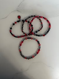 Image 8 of  Midnight Ruby and Black Tumbler Bracelet Stack