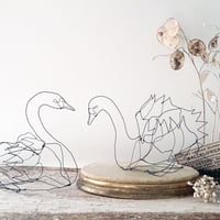 Image 1 of Wire swan sculptures