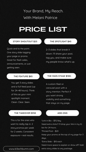 Image of Promo With Mel (STORY SHOUTOUT) 