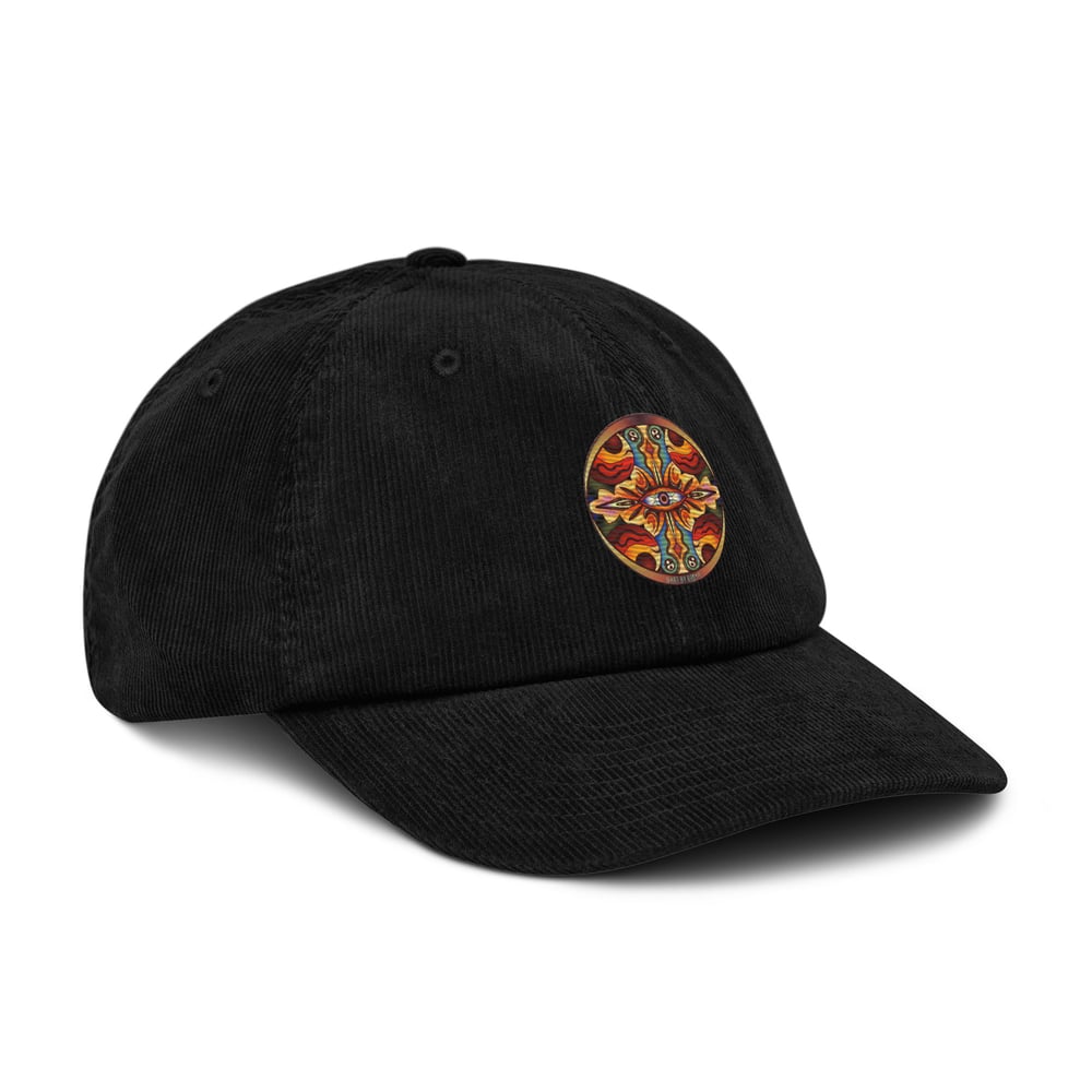 Image of Trippy Eye Corduroy Cap - Black