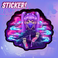 Neon Clouds! Anime Girl Sticker