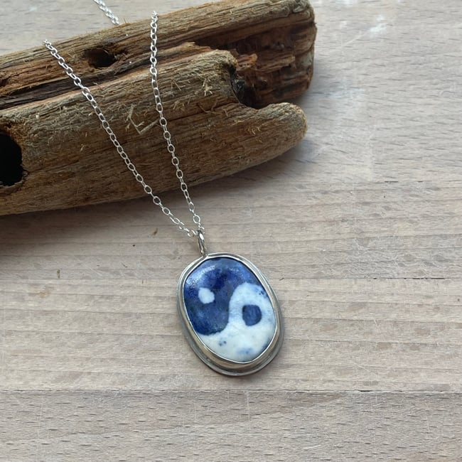 Porcelain silver necklace 3