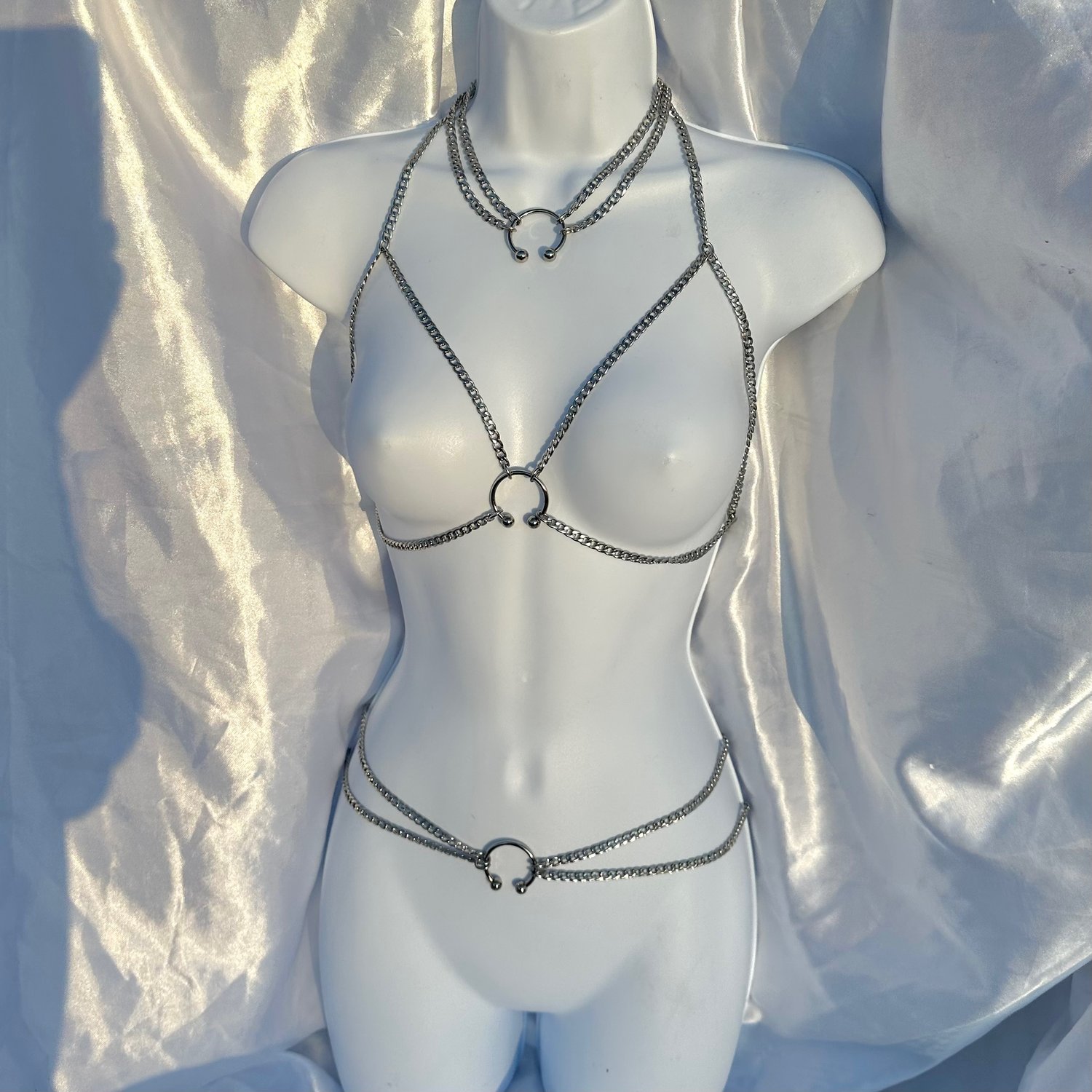 Image of Pierced Chain Harness Set